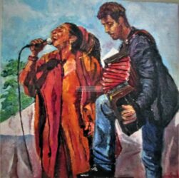 Huile sur toile - format 50 X 50 /2015 ( collection particulière - Poitiers 2015 )