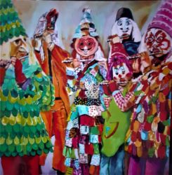 Huile sur toile - format 70 X 70 / 1986 ( collection particulière - Montrouge 1999 )