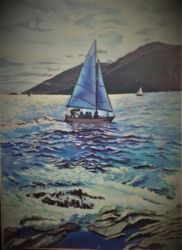 Huile sur toile - format 40 X 38 / 1989 ( cvollection particulière - Montrouge 1991 )