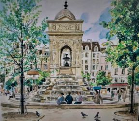 Aquarelle - format 28 X 32 / 1999 ( collection particulière - Paris 2001 )