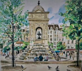 Aquarelle - format 28 X 32 / 1999 ( collection particulière - Paris 2001 )