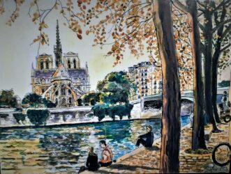 Aquarelle - format 27 X 35 / 2000 ( collection particulière - Paris 2001 )