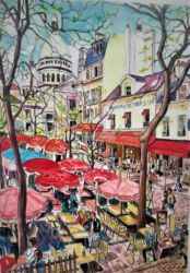 Aquarelle - format 30 X 40 / 2000 ( collection particuliçre - Paris 2001 )