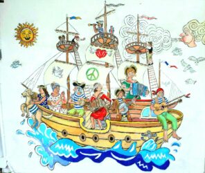 Acrylique sur un mur : 120 X 115 /2023 ( commande particulière )